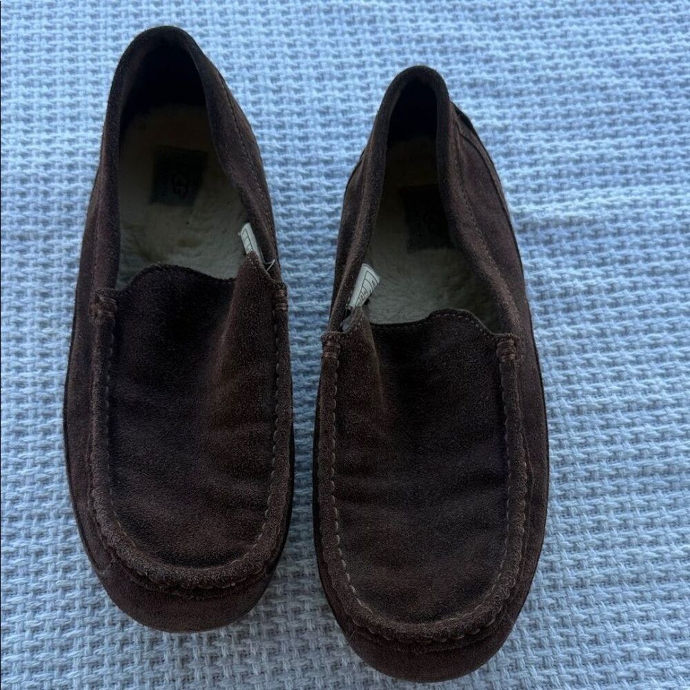 UGG Men's suede Dark Brown Suede Slip-Ons size 12